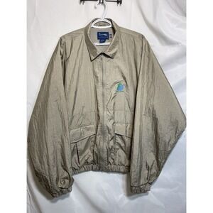Vintage XL Duckster Style 538 Beige / Gold Windbreaker Jacket Golf